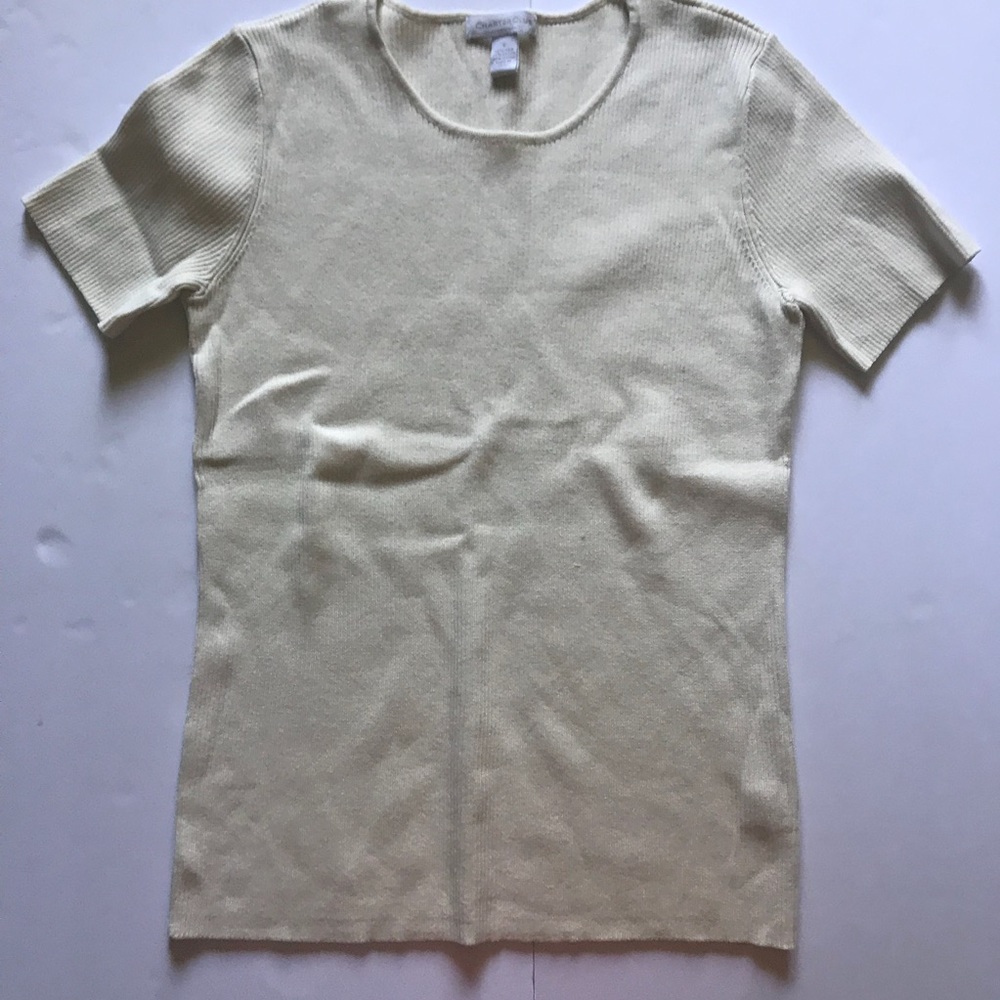 🛍 Charter Club Off White Ribbed Top